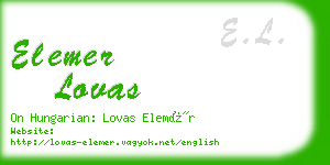 elemer lovas business card